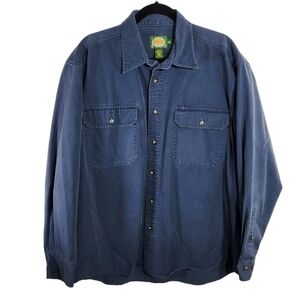 Cabelas Blue Long Sleeve Shirt Mens Large